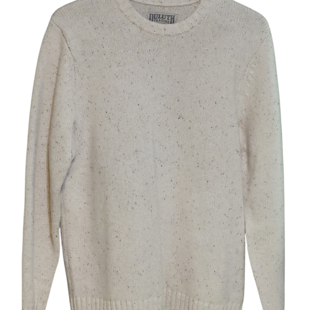 Duluth Trading Co Men's Cream Speckled Crewneck Sweater